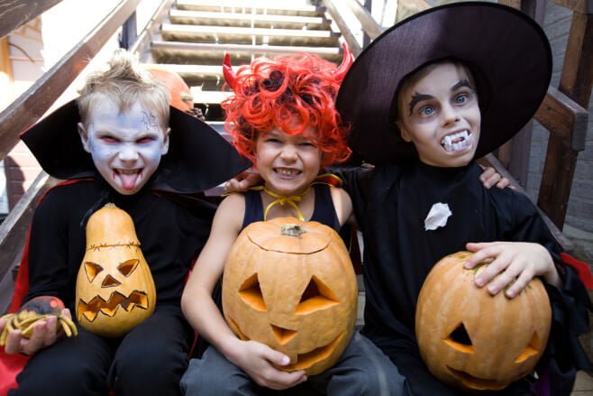 kids dressed up for Halloween