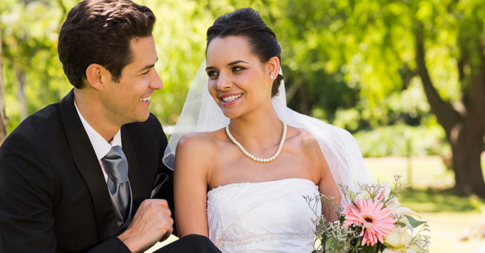 couple on their wedding day.